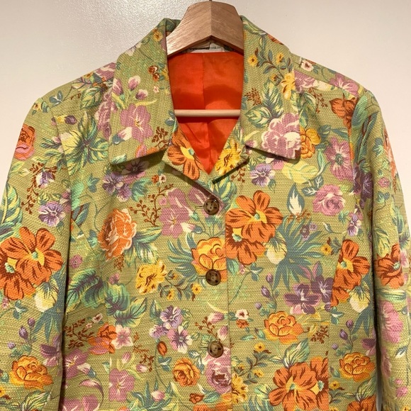 Coldwater Creek Woman’s Floral Blazer Jacket Petite Size Medium - Picture 5 of 14